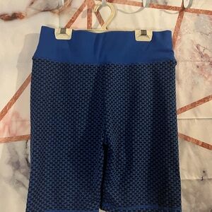 Shein - Blue Honeycomb Patterned Shorts